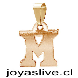 Dije Letra de Oro 18 kl. "M" (0.7 gramos)