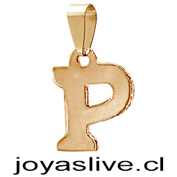 Dije Letra de Oro 18 kl. &quot;P&quot; (0.9 gramos)