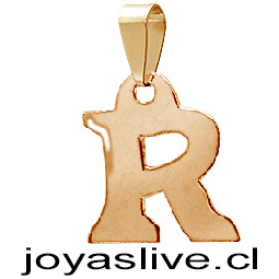 Dije Letra de Oro 18 kl. &quot;R&quot; (0.9 gramos)
