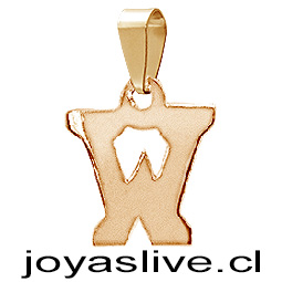 Dije Letra de Oro 18 kl. &quot;W&quot; (0.9 gramos)