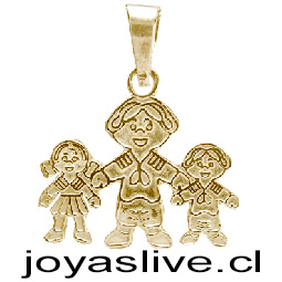 Dije de Oro 18 kl. Niña Papá Niño. (2,2 gramos)