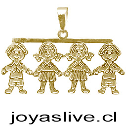 Dije de Oro 18 kl. Dije Niño Niña Niña Niño (3,5 gramos)