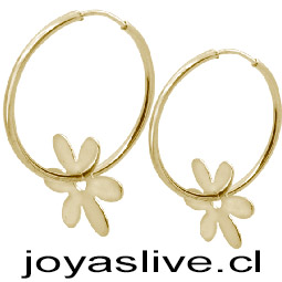 Aros de Oro 18 kl. Argollas Intermedias Flores (3,5 gramos)
