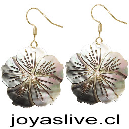 Aros de Oro 18 kl. Flor de Nácar (2 gramos)