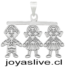 Dije Niño Niña Niña Plata chilena 950