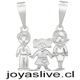 Dije Papá Niña Mamá Plata chilena 950