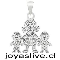 Dije Niño Mamá Niño Plata chilena 950