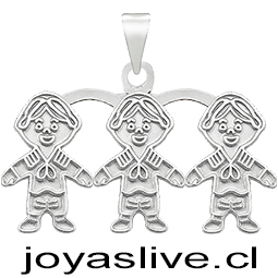 Dije Niño Niño Niño Plata chilena 950