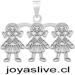 Dije Niña Niña Niña Plata chilena 950