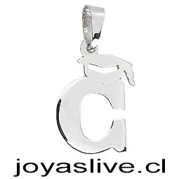 Dije Plata chilena 950 Letra con Birrete de Graduación