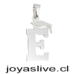 Dije Plata chilena 950 Letra con Birrete de Graduación