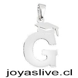 Dije Plata chilena 950 Letra con Birrete de Graduación