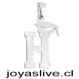 Dije Plata chilena 950 Letra con Birrete de Graduación