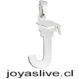 Dije Plata chilena 950 Letra con Birrete de Graduación