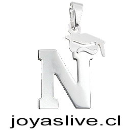 Dije Plata chilena 950 Letra con Birrete de Graduación