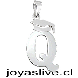 Dije Plata chilena 950 Letra con Birrete de Graduación