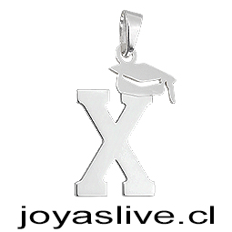 Dije Plata chilena 950 Letra con Birrete de Graduación