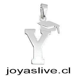 Dije Plata chilena 950 Letra con Birrete de Graduación