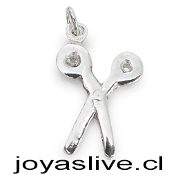 Dije Adicional Tijera para Pulsera Plata chilena 950, cadena con Dijes