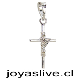 Dije de Plata chilena 950 Cruz Encordada en Plata