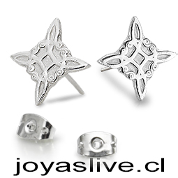 Aros de Plata chilena 950 Nudo de Brujas