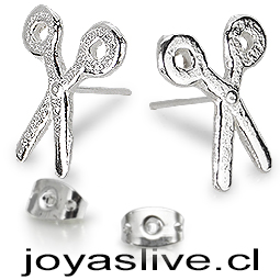 Aros de Plata chilena 950 Tijeras