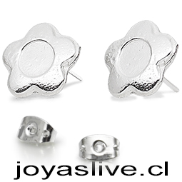 Aros de Plata chilena 950 Flores
