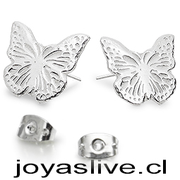 Aros de Plata chilena 950 Mariposas