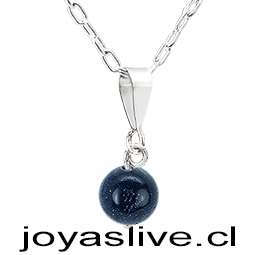 Collar de Plata chilena 950 Cuenta Azul estrellada