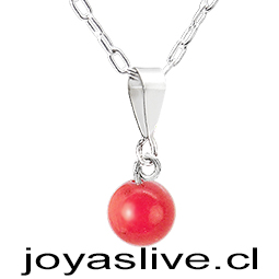 Collar de Plata chilena 950 Cuenta Roja