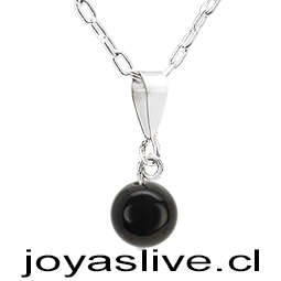 Collar de Plata chilena 950 Cuenta Negra