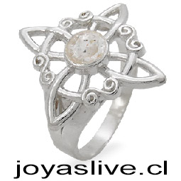 Anillo de Plata chilena 950 Nudo de Bruja Zafiro (medida 22)