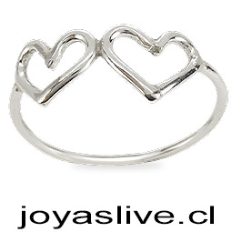 Anillo de Plata chilena 950 Corazones (medida 12)
