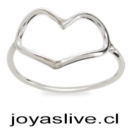 Anillo de Plata chilena 950 Corazón (medida 16)